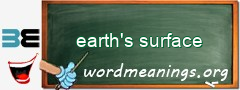 WordMeaning blackboard for earth's surface